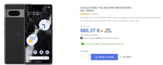 Google Pixel 7 5G 8GB+128GB por 560.37€