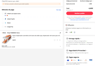 Dispensador automático de huevos doble para refrigerador 15 unidades por 2,41€