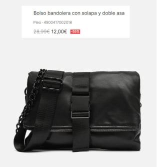 Bolso bandolera con solapa y doble asa Piero por 12€