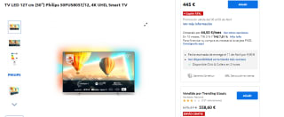 Television 50" Philips 50PUS8057/12, 4K UHD, Smart TV por 445€