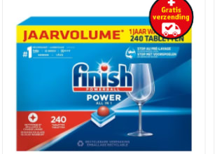 Finish Quantum /Powerball All-in-1 Vaatwastabletten 240/180 stuks voor €29,99 bij Kruidvat