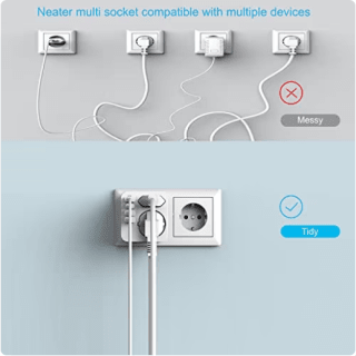 6 en 1 Ladron Enchufes US Multiple con 3 USB Puertos y 1 Tipo C por 19,99€