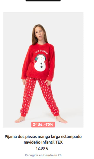 Recopilación -70% descuento en la segunda unidad de pijamas navideños en Carrefour (desde 1,73€/ud)