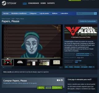 Jogo: Papers, Please no STEAM - R$ 3,39