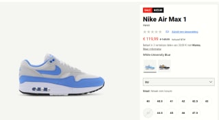 Nike Air Max 1 ‘University Blue’ heren sneakers voor €119 bij Footlocker