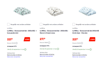 Tot 75% korting op La Millou baby-artikelen bij Bol.com