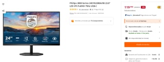 Monitor Philips 3000 Series 24E1N3300A/00 23.8" LED IPS FullHD 75Hz USB-C por 119.99€