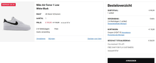 Nike Air Force 1 '07 voor €84,99 dmv code bij Foot Locker