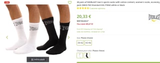 30 paar EVERLAST sokken voor €20,33 bij Outlet46