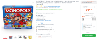 Jeu de société Monopoly - Édition spéciale Super Mario Celebration, version française à 27,38€