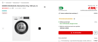 Siemens WG44G2ZLNL Wasmachine voor €599 bij de mediamarkt