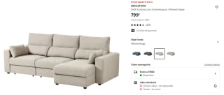 ESKILSTUNA Sofá 3 plazas con chaiselongue por 794€