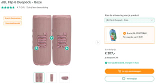 JBL Flip 6 Duopack - Roze voor €207 + gratis sportsbag bij Art & Craft