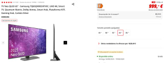 TV Neo QLED 65" Samsung TQ65QN90CATXXC, UHD 4K, Smart TV por 999€ (con newsletter 989€)