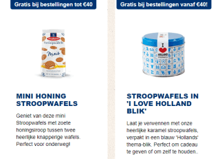 Gratis product bij bestelling bij Daelmans Stroopwafels
