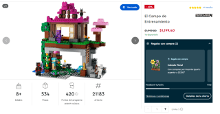 LEGO Minecraft: El Campo de Entrenamiento por $1,199