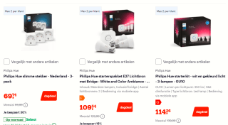 35% korting op Philips Hue artikelen bij Bol.com
