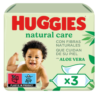 Pack x2 Huggies Natural Care Toallitas para Bebé - 6 x 56 unidades por 6.48€