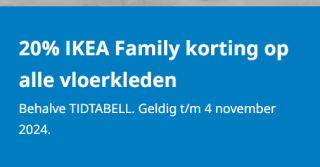 20% korting op Vloerkleden bij Ikea