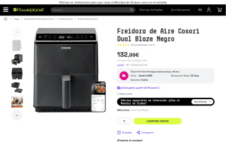 Freidora de aire Cosori Dual Blaze negro por 132,99€