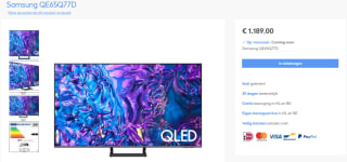 Samsung QE65Q77D - 65 inch - 4K QLED - 2024 voor €1.198 bij El-Vidas