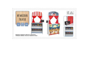 Set 2 en 1 Teatro y Mercado Madera FSC 100% +3 años por 49.9€