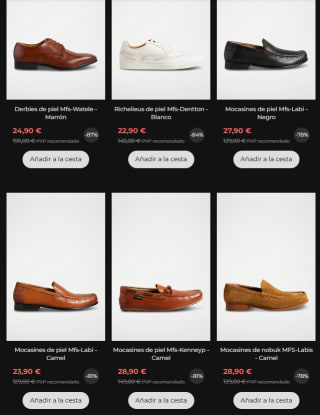 Liquidación hasta 90% descuento calzado Ted Baker