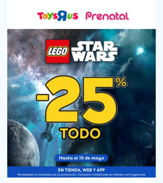 -25% Lego Star Wars en ToysRus.
