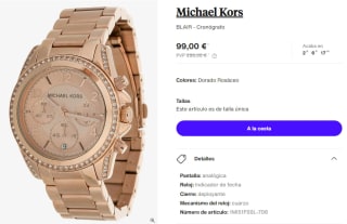 Reloj cronógrafo para Mujer Michael Kors Blair de acero inoxidable por 99€