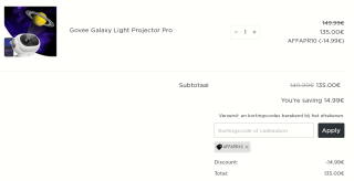 Govee Sterrenhemelprojector voor €135 dmv code