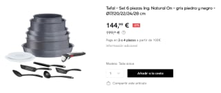 Tefal - Set 6 piezas Ing. Natural On de Ø17/20/22/24/28 cm por 144.99€
