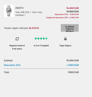 Reloj Zenith Chronomaster original Hombre por 7,800€