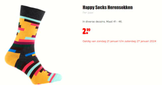 Happy Socks Herensokken voor €2,99 bij Dirk