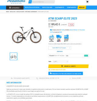 Bicicleta KTM Scarp Elite 2023 a tan solo 2.189,42€