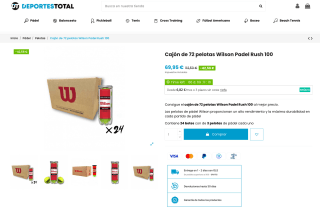 72 Pelotas Wilson Padel Rush 100 por solo 69,95€