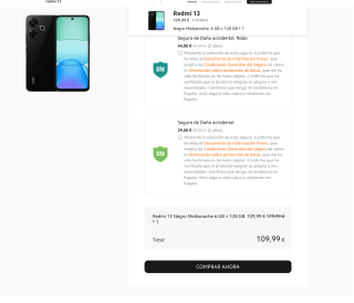 Redmi 13 Negro Medianoche 6 GB + 128 GB por solo 109,99€