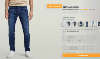 G-Star Raw 3301 Slim Fit Jeans heren voor €32,98 bij G-star