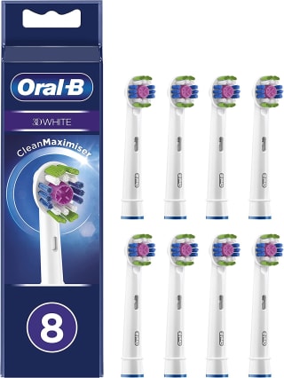 Oral-B opzetborstels 3D White (8 stuks) voor €15,99 bij Amazon