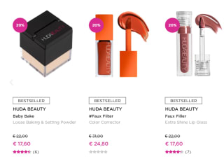 20% korting op alle HUDA artikelen bij ICI Paris XL