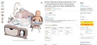 Smoby Baby Nurs Electrónica, Muñeco Incluido 32 Cm por 38,48€