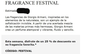 25% descuento en tu compra de perfume en Armani Beauty