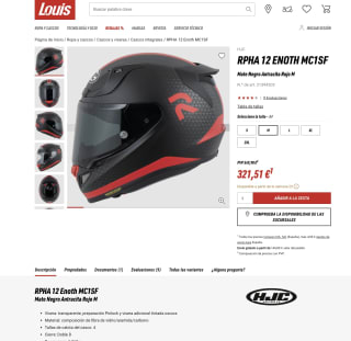 Casco HJC RPHA12 fibra compuesta y cert.ECE 22-06 con pantalla tintada por solo 321,51€