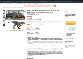 Mattel Jurassic World Alosaurus Dinosaurio de juguete con sonidos a solo 18,70€