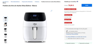 Freidora de Aire sin Aceite Ufesa Elektra 5L + 15,98€ cheque ahorro por 79,90€