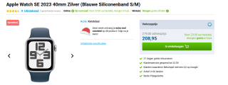 Apple Watch SE 2de generatie 40mm voor €209 bij Belsimpel