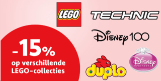 15% korting op veel Lego bij Dreamland