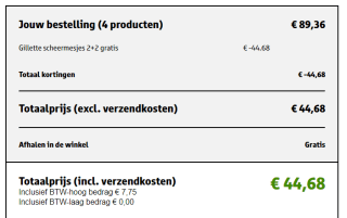 Gilette scheermesjes 2+2 gratis bij Kruidvat