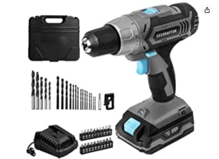 Taladro Atornillador y Perforador de Batería CecoRaptor Perfect Drill 2020 Advance. Batería 20 V y 2000 mAh, Velocidad sin carga de 1550 rpm, Torque máximo de 46 Nm, 25+1 posiciones