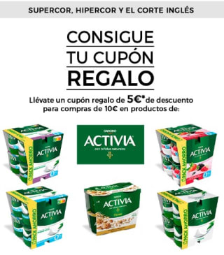 Cupón de 5€ por cada 10€ de compra Activia