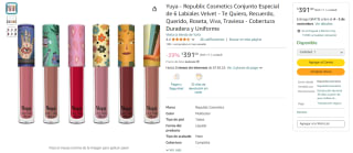 6 Labiales Yuya por $391 en Amazon
